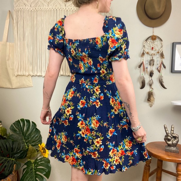 BOG Collective Smocked Floral Square Neck Puff Sleeve Dress - Picture 8 of 16